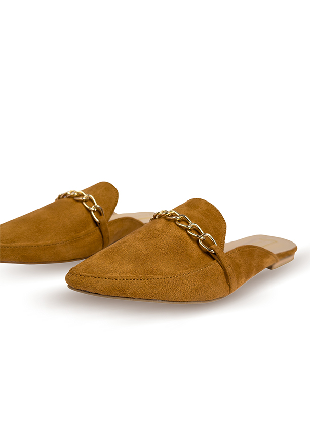 TAN SUEDE CHAIN LOAFER